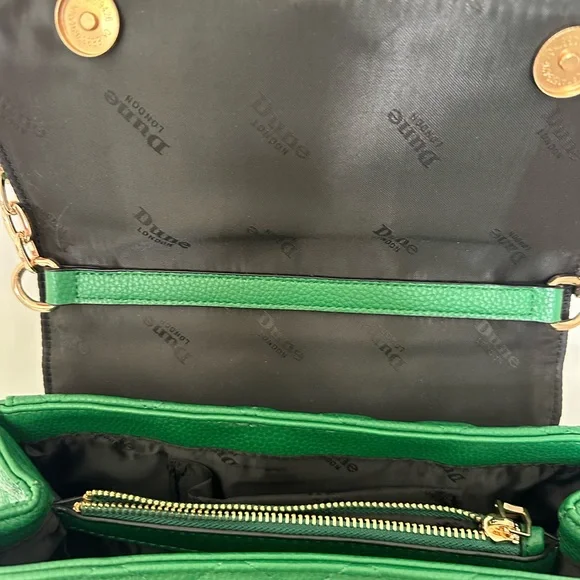 Dune Green Quilted Leather Shoulder Bag - Picture 6 of 8
